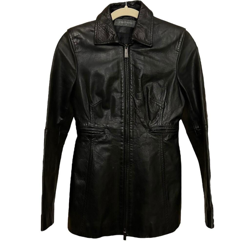 Vintage Black Leather Jacket Size 8‎